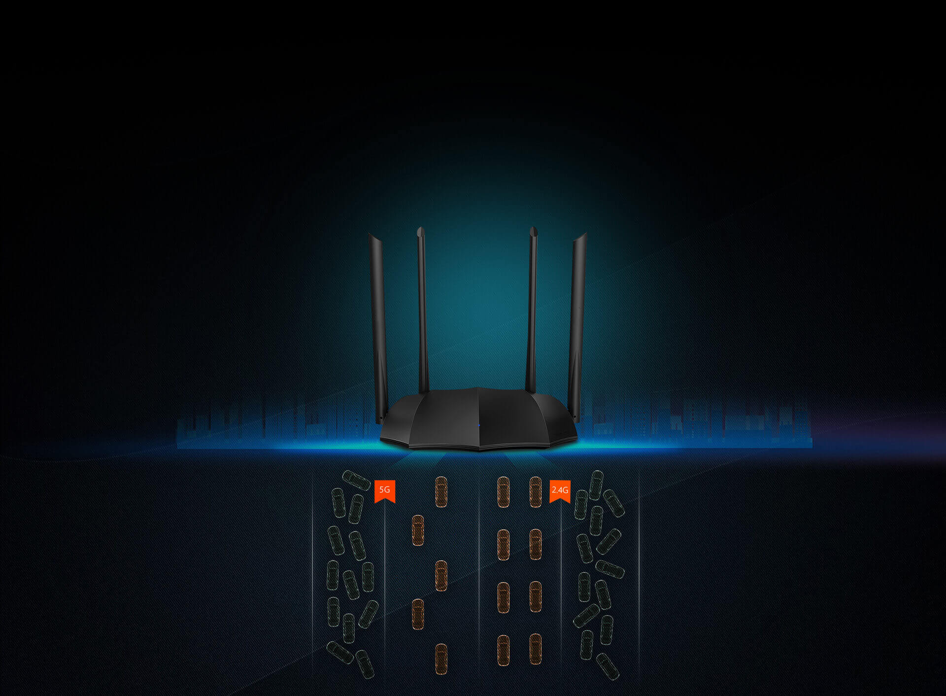 8 Tenda AC8 AC1200 Dual-Band 4 Antenna Gigabit Smart Wi-Fi Router - Image 1