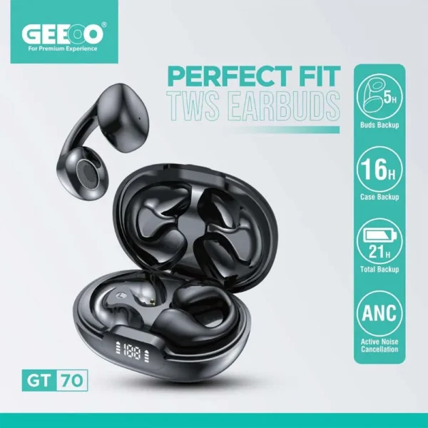Geeoo GT-70 ANC Open-Ear Clip TWS Earbud